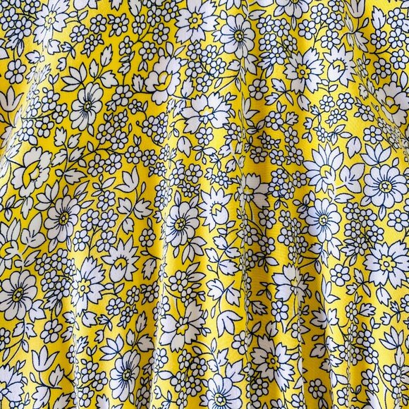 J Crew yellow floral peasant dress Womens Extra Small ruffle pockets bohemian - Picture 2 of 14